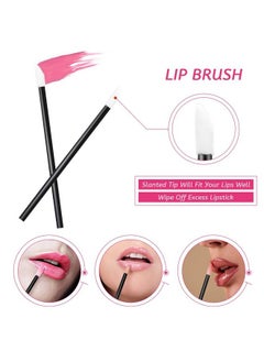 Maitys 263 Pieces Disposable Makeup Applicators Kit Includes 50 Disposable Eyeliner Brushes 100 Lipstick Applicators Lip Wands 112 Mascara Wands Eyelash Brush With Plastic Organizer Box  - Image 5