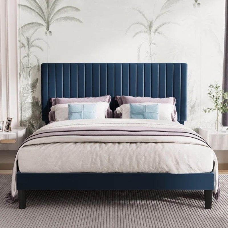 Comfynest Upholstered Platform Bed with Adjustable Headboard - Image 1