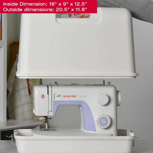 SINGER Universal Hard Carrying Case for Sewing Machine, Compatible with Most Standard Free-Arm Portable Sewing Machines, Non-Slip Inner Tray, Durable, Convenience & Sturdy protection for Easy Storage - Image 2