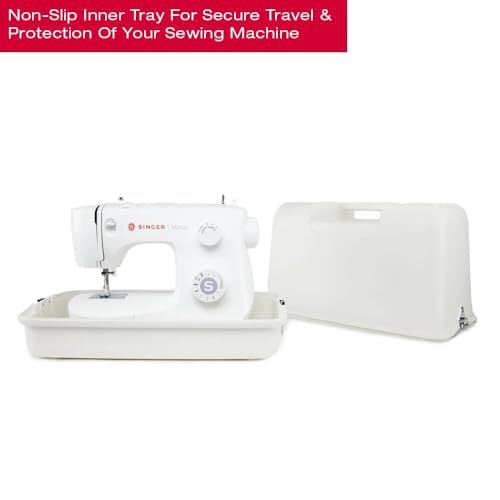 SINGER Universal Hard Carrying Case for Sewing Machine, Compatible with Most Standard Free-Arm Portable Sewing Machines, Non-Slip Inner Tray, Durable, Convenience & Sturdy protection for Easy Storage - Image 4