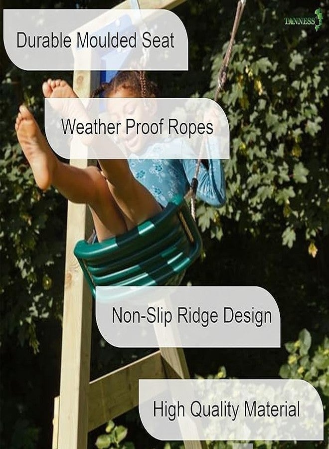 REZNOR Kids Indoor Outdoor Plastic Swing Seat with Hight Adjustable Rope Strong Tree Swing for Playground Backyard Holds 120Kg for 3-12 Years Kids Children (Green) - Image 5