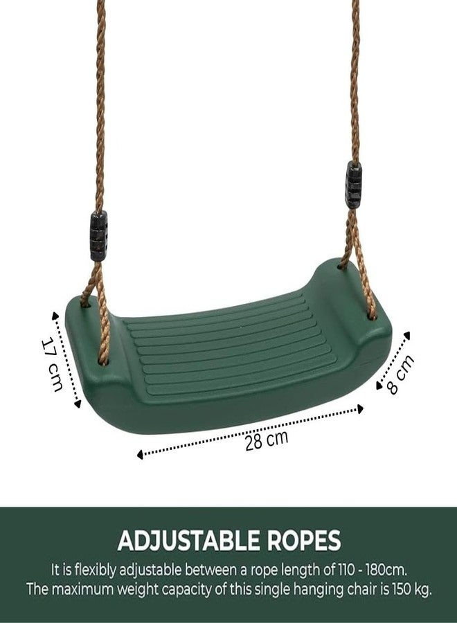 REZNOR Kids Indoor Outdoor Plastic Swing Seat with Hight Adjustable Rope Strong Tree Swing for Playground Backyard Holds 120Kg for 3-12 Years Kids Children (Green) - Image 2