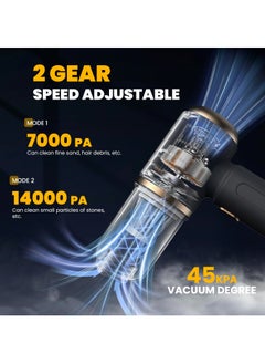 Necomi Car Vacuum Portable Cordless Vacuum Cleaner,14000Pa Suction Power,4-in-1 Handheld Vacuum Cleaner,Rechargeable Dust Collector Hand Vacuum Cleaner,For Car Interior,Home,Pet Hair,Camping  - Image 2