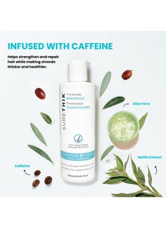 SureThik SURETHIK Hair Thickening Shampoo - With Caffeine & Nourishing Oils - Sulfate, Paraben & Silicone Free (250ml)  - Image 4
