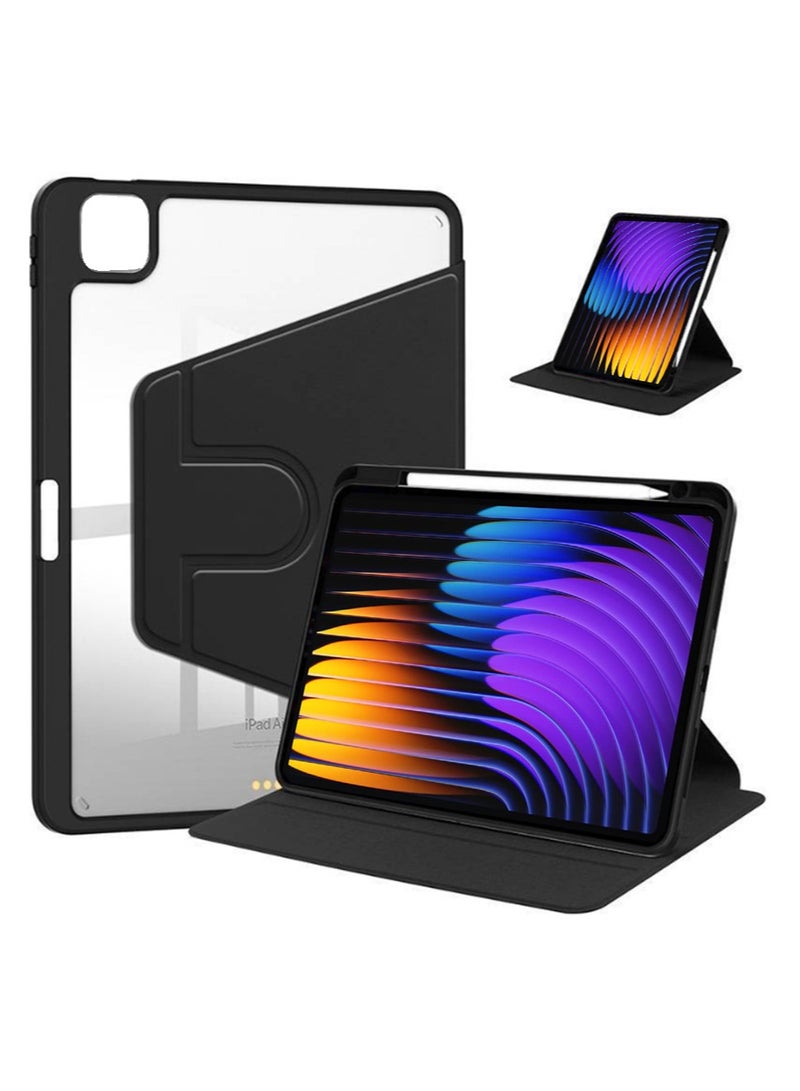 for xiaomi Pad 7/Pad 7 Pro Case Cover, Tablet Protective Case  , Acrylic 360 ° Rotating Design, Automatic Wake-up/sleep, Soft Leather, Black - Image 1