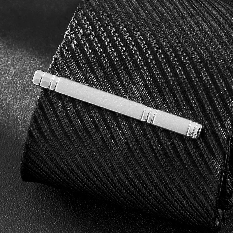 Metal Tie Clip Men'S Suit Chain 140 Simple Flower Type Business Atmosphere With Drill Tie Clip - Image 3