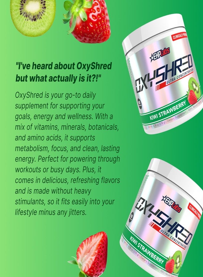 EHP Labs OxyShred Pre Workout Powder - Preworkout Powder with L Glutamine & Acetyl L Carnitine, Energy Boost Drink - Kiwi Strawberry, 60 Servings - Image 5