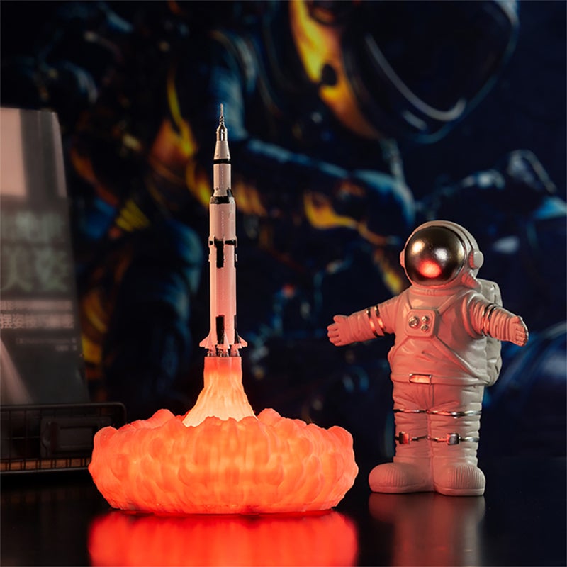 3D Printing Rocket Desk Lamp Bedside Table Lamp Warm LED Night Light USB Rechargeable Home Decoration Adult Kids Gift - Image 5