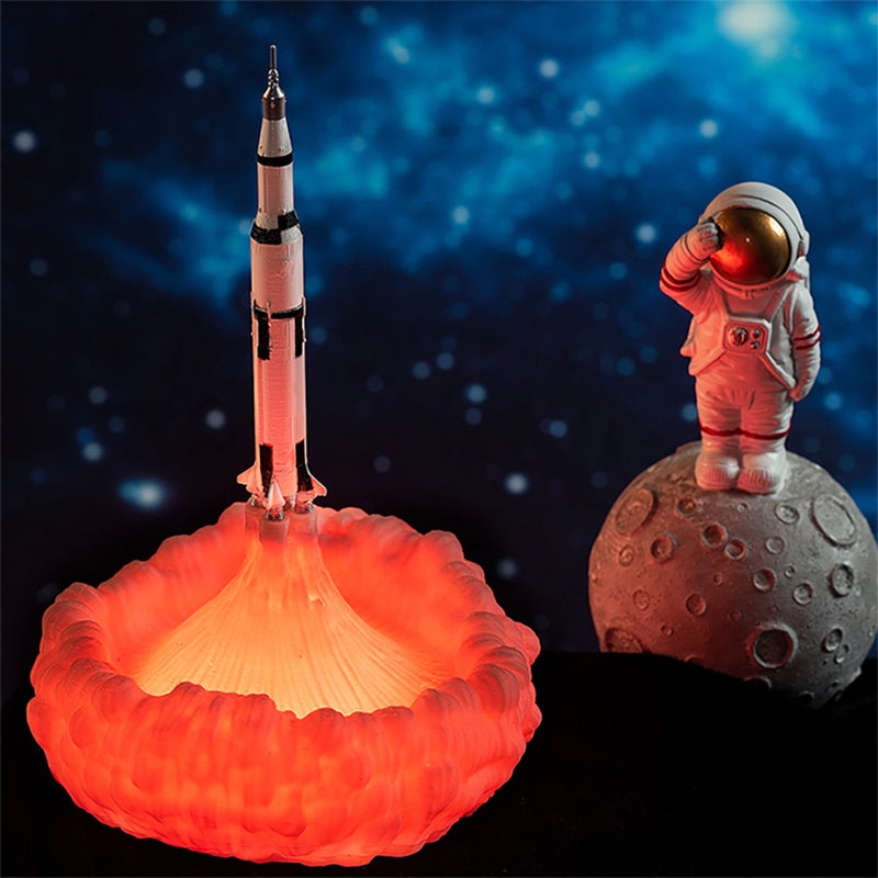 3D Printing Rocket Desk Lamp Bedside Table Lamp Warm LED Night Light USB Rechargeable Home Decoration Adult Kids Gift - Image 4