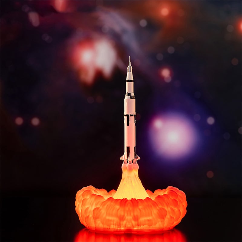 3D Printing Rocket Desk Lamp Bedside Table Lamp Warm LED Night Light USB Rechargeable Home Decoration Adult Kids Gift - Image 2