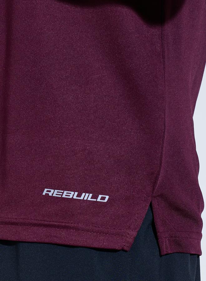 Styli Men Maroon Graphic Print Side Slit Regular Fit T-Shirt - Image 3