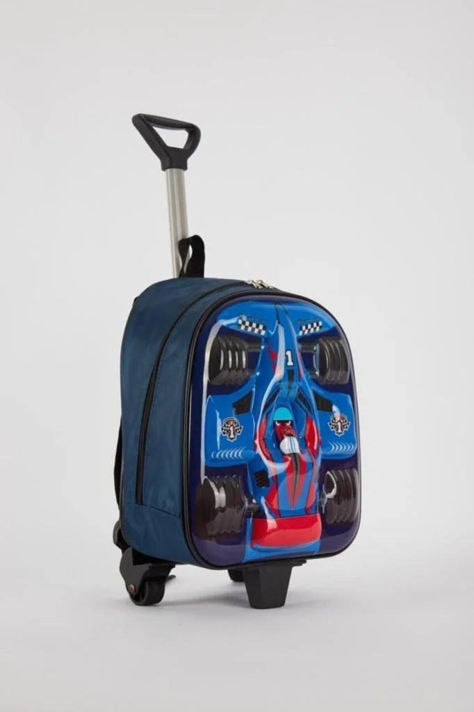 Dzc Kuzenler Avm Dzc Cousins ​​Avm Cart Embossed Rickshaw Wheeled Kindergarten Primary School Bag