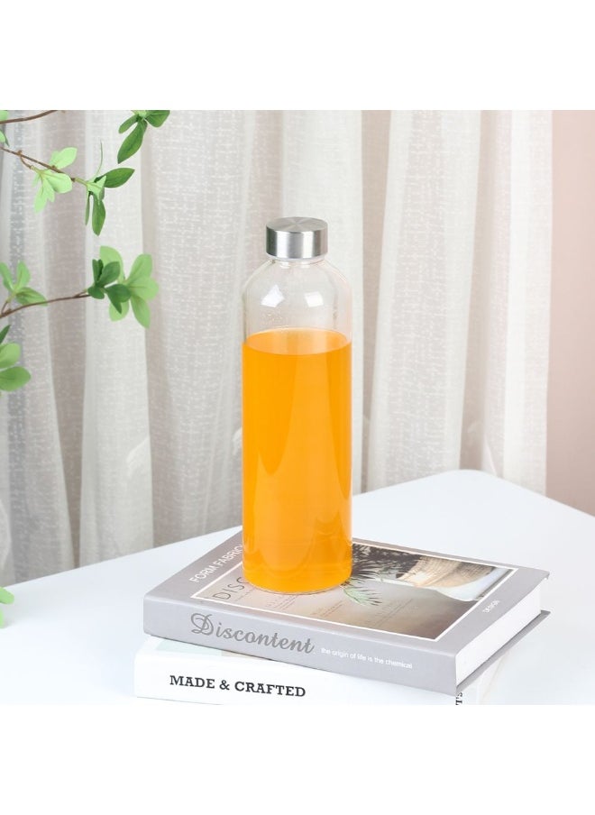 Danube Essential Borosilicate Glass Sport Bottle 900ml Durable And Stylish With Grey Cloth Sleeve Perfect For Hydration On-The-Go 900ml 8.8 X 8.8 X 29cm