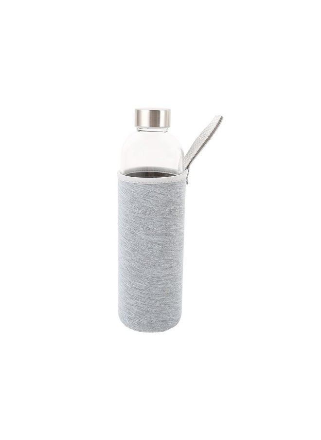 DANUBE HOME Danube Essential Borosilicate Glass Sport Bottle 900ml Durable And Stylish With Grey Cloth Sleeve Perfect For Hydration On-The-Go 900ml 8.8 X 8.8 X 29cm  - Image 2