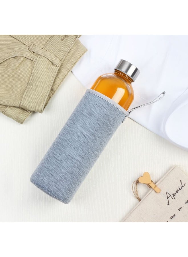 DANUBE HOME Danube Essential Borosilicate Glass Sport Bottle 900ml Durable And Stylish With Grey Cloth Sleeve Perfect For Hydration On-The-Go 900ml 8.8 X 8.8 X 29cm  - Image 4