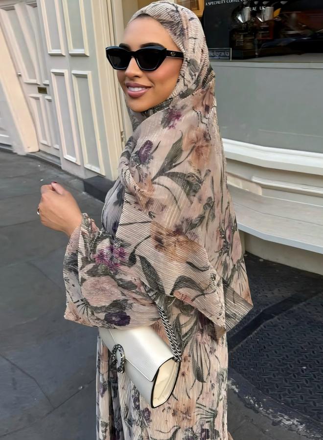 تايك تو عباية مفتوحة بطبعة زهور - Image 5