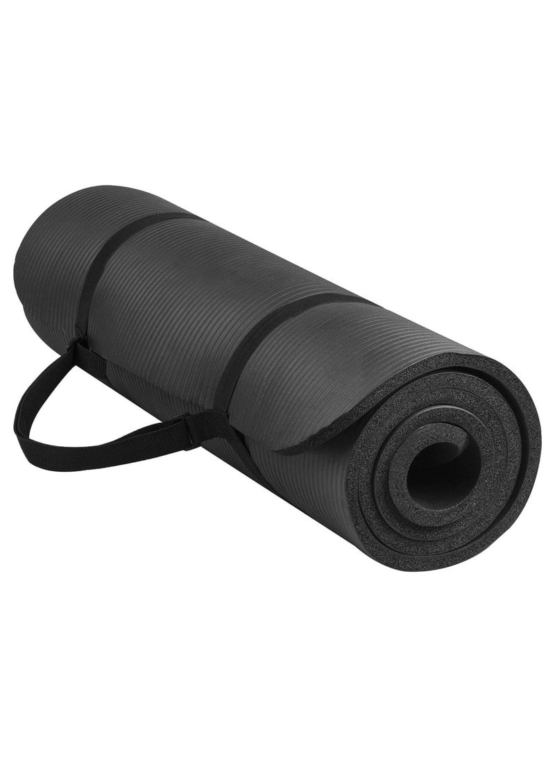DORSA Non-Slip Yoga Mat | 10mm Thick NBR Exercise Mat for Gym & Home | 183 x 61cm, Black - Image 1