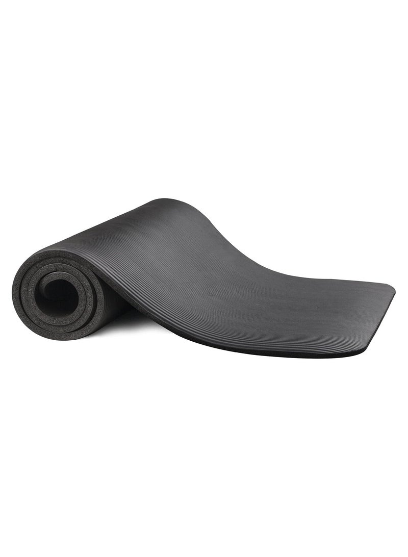 DORSA Non-Slip Yoga Mat | 10mm Thick NBR Exercise Mat for Gym & Home | 183 x 61cm, Black - Image 2