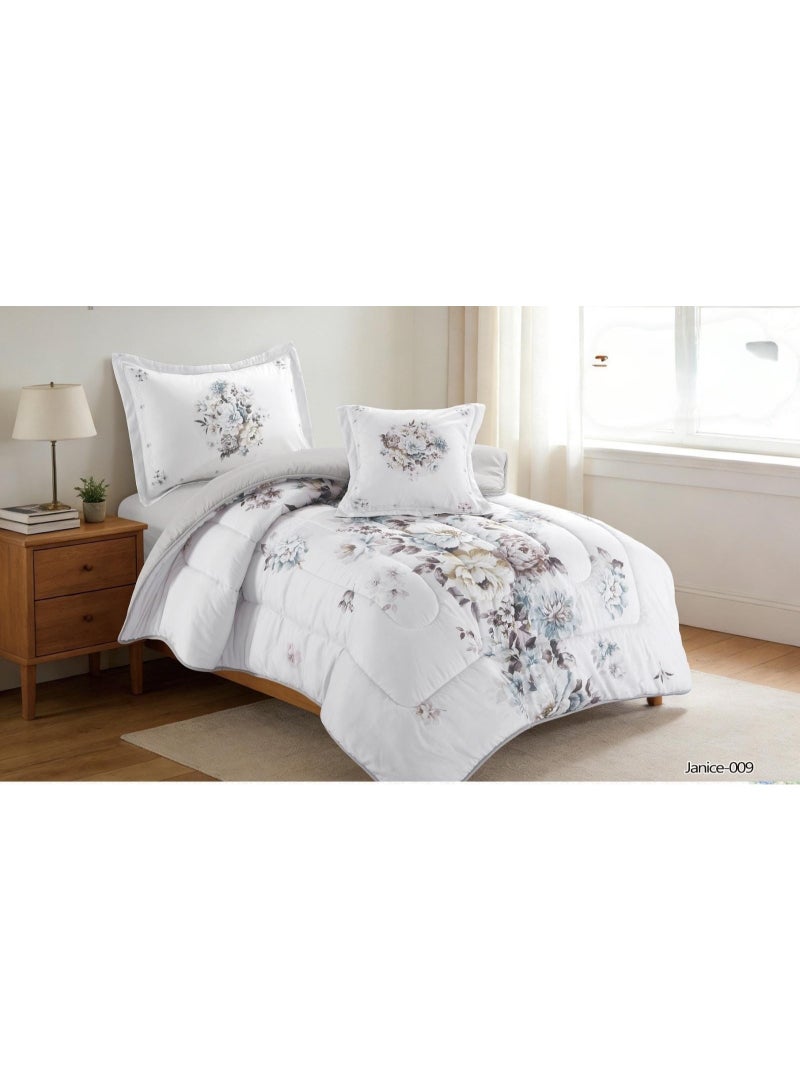 A soft, medium-fill 4-piece children's quilt and bedding set for boys and girls, featuring a modern print and double-sided stitching; soft and breathable.