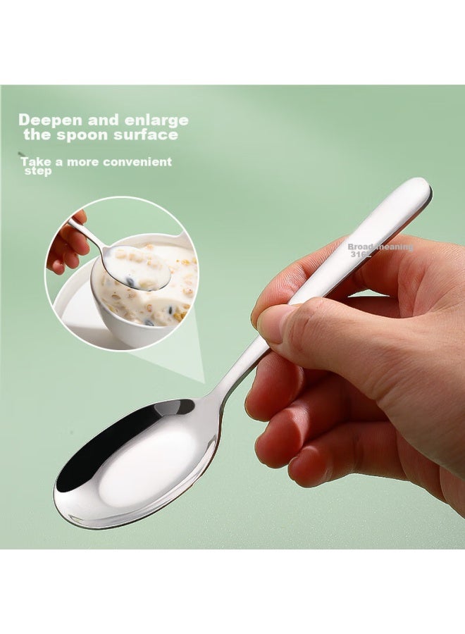 GRASEY Guangyi 316l Stainless Steel Soup Ladle, Large Serving Spoon, Flat Bottom Spoon, Dining Spoon, Children's Rice Spoon, 2-piece Set, Gy8550 - Image 4