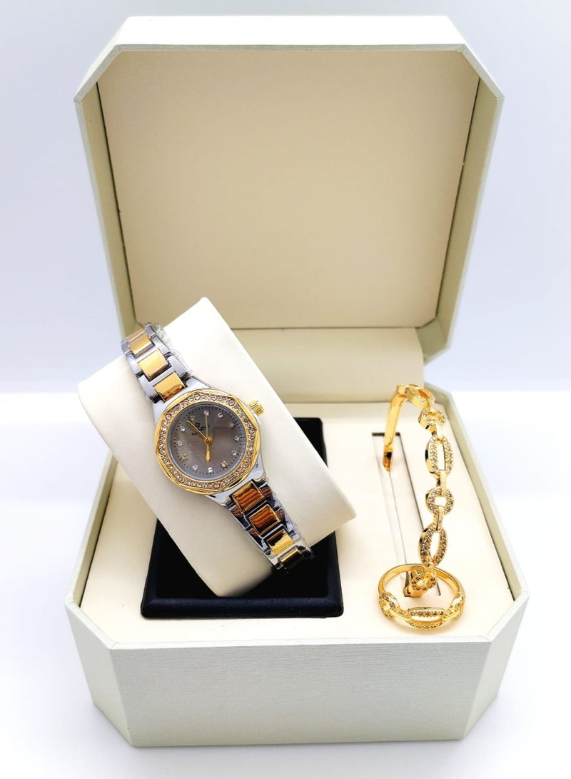 XII Women's watch set consisting of a watch, bracelet and ring