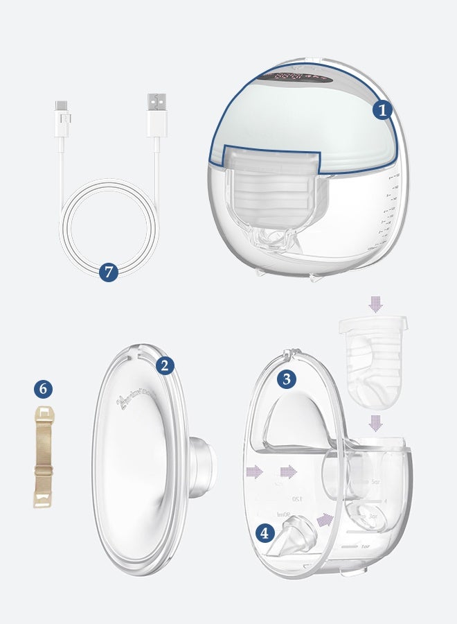 MomMed Double electric breast pump Ultra Quiet & Discreet Wear 3 Modes & 12 Levels for Natural Suction  Upgraded Closed System for Hygiene LCD Display with Physical Buttons - Image 2