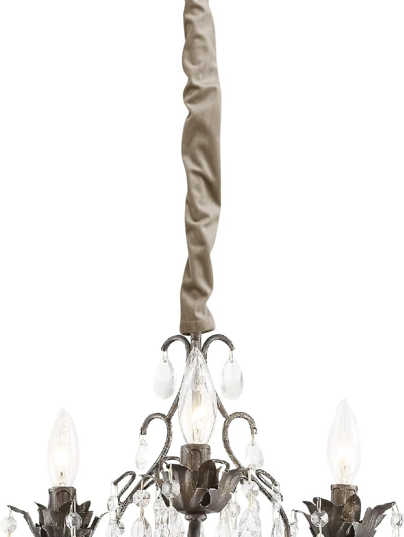 StangH Cord Cable Concealer Great for Lamps - Chandelier Chain Cover Electirc Wire Protector with Sticky Tape Home Decor Sleeve Organizer for PC Office/Computer/Home Theater, Camel Beige, 48 Inch 1 Pc - Image 1