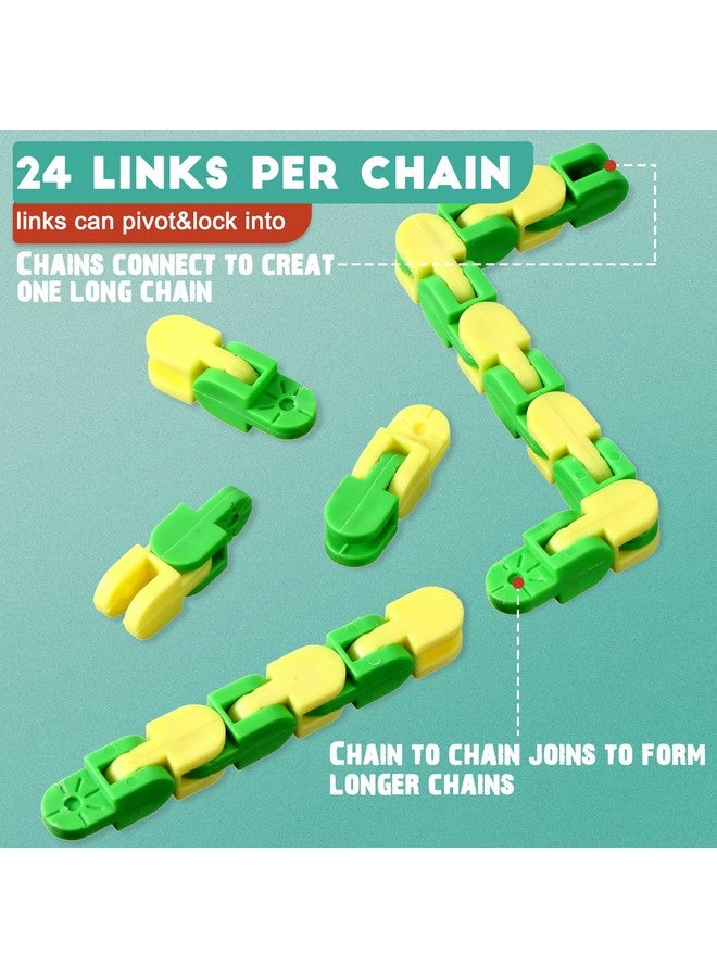 Yunsailing 80 Packs Wacky Tracks Snap Fidget Finger Sensory Snake Puzzles Bike Track Chain Toy Bulk Fidget Toys Snake for Kid Adult Stress Relief Party Classroom Home Travel Multi Color(24 Links) - Image 3