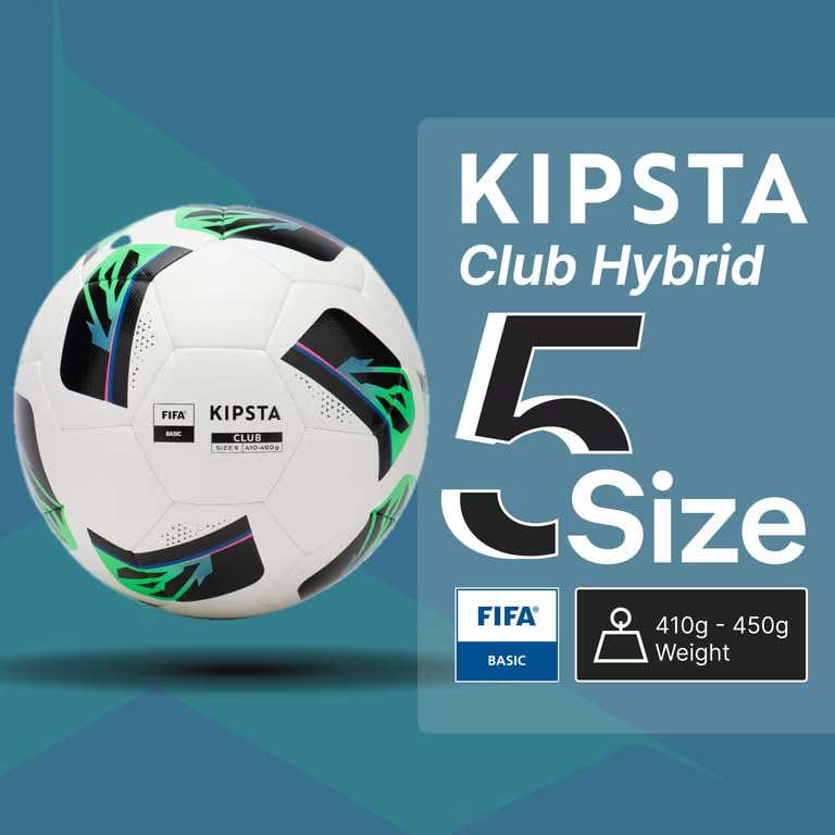 KIPSTA PU Size 5 Approved Basic Football Club Hybrid - White - Image 2