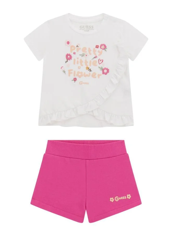 GUESS Kids Printed Short Sleeve T-Shirt And Shorts Set