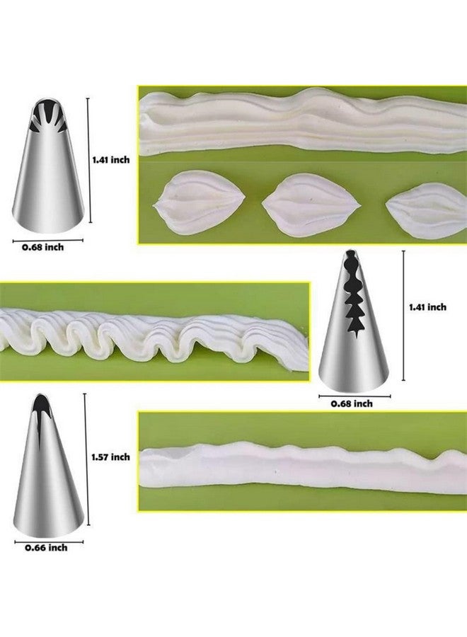 BeeSpring BeeSpring 7pcs Pleated Skirt Piping Nozzles Set Silver Stainless Steel Frosting Piping Kit Tulip Icing Pastry Cake Decorating Baking Tools - Image 5