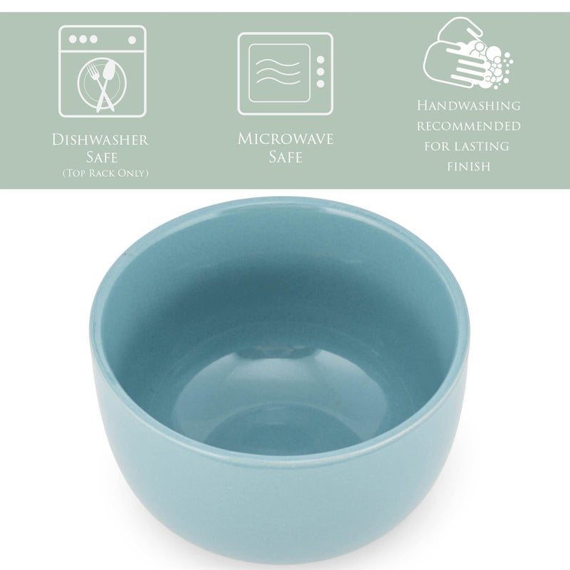 Elanze Designs Bistro Glossy Ceramic 4 inch Cute and Small Dessert Bowls Set of 4 - Perfect for Everyday uses from Snacks  Ice Cream  Candy and Treats  Ice Blue - Image 2
