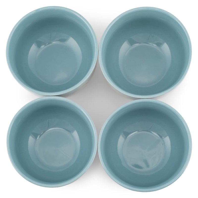 Elanze Designs Bistro Glossy Ceramic 4 inch Cute and Small Dessert Bowls Set of 4 - Perfect for Everyday uses from Snacks  Ice Cream  Candy and Treats  Ice Blue - Image 4