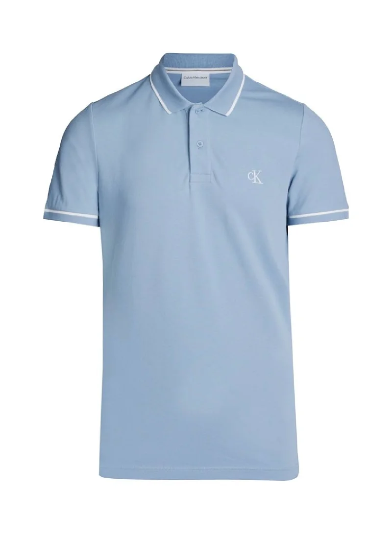 Calvin Klein Jeans Men's Slim Polo Shirt - Cotton stretch piqué, Blue