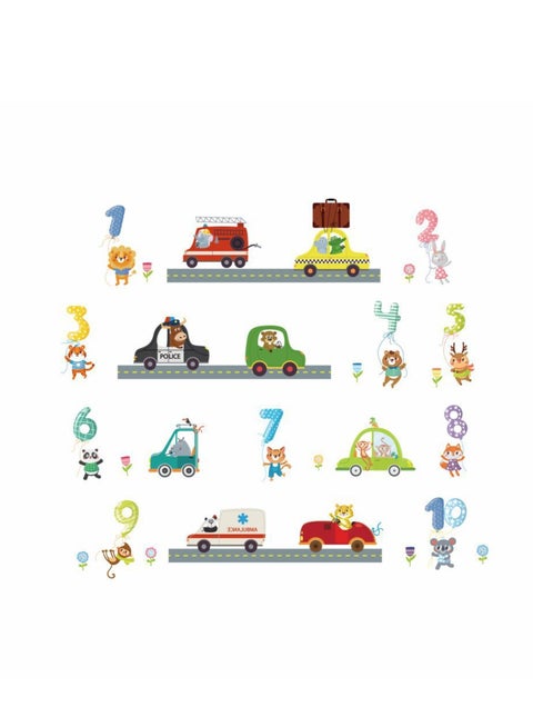 Cartoon Digital Car Wall Stickers Perfect For Kids' Bedrooms And Nurseries