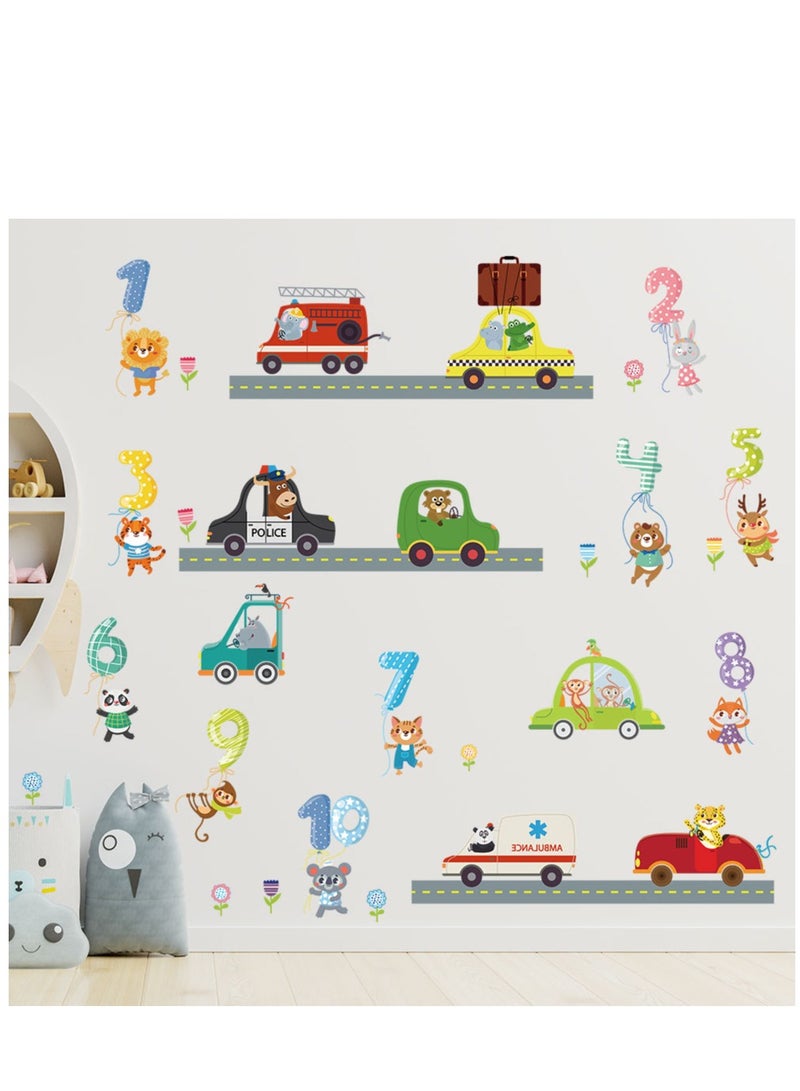 Y&D Cartoon Digital Car Wall Stickers Perfect For Kids' Bedrooms And Nurseries - Image 4