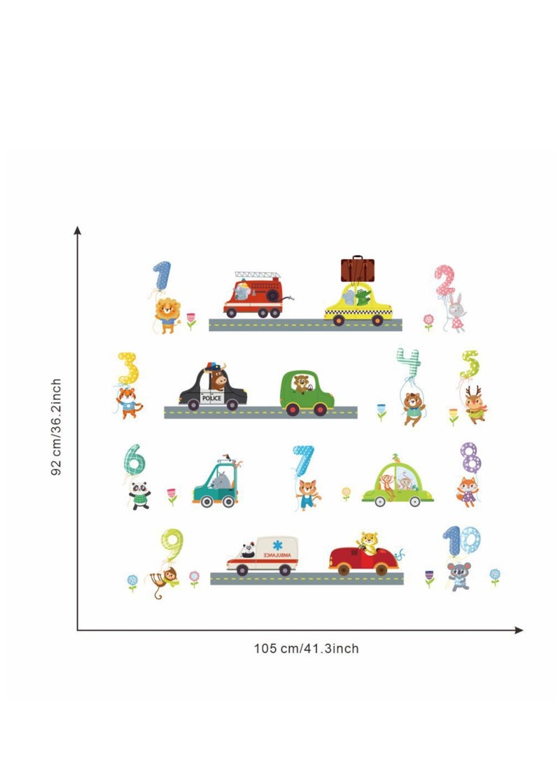 Y&D Cartoon Digital Car Wall Stickers Perfect For Kids' Bedrooms And Nurseries - Image 2