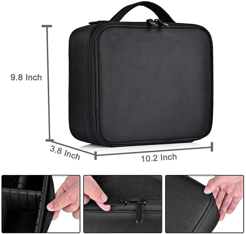 NitevoMakeup Train Case  Professional Cosmetic Organizer Makeup Artist Box with Adjustable Dividers for Women  Black  White 10 Inch - Image 5