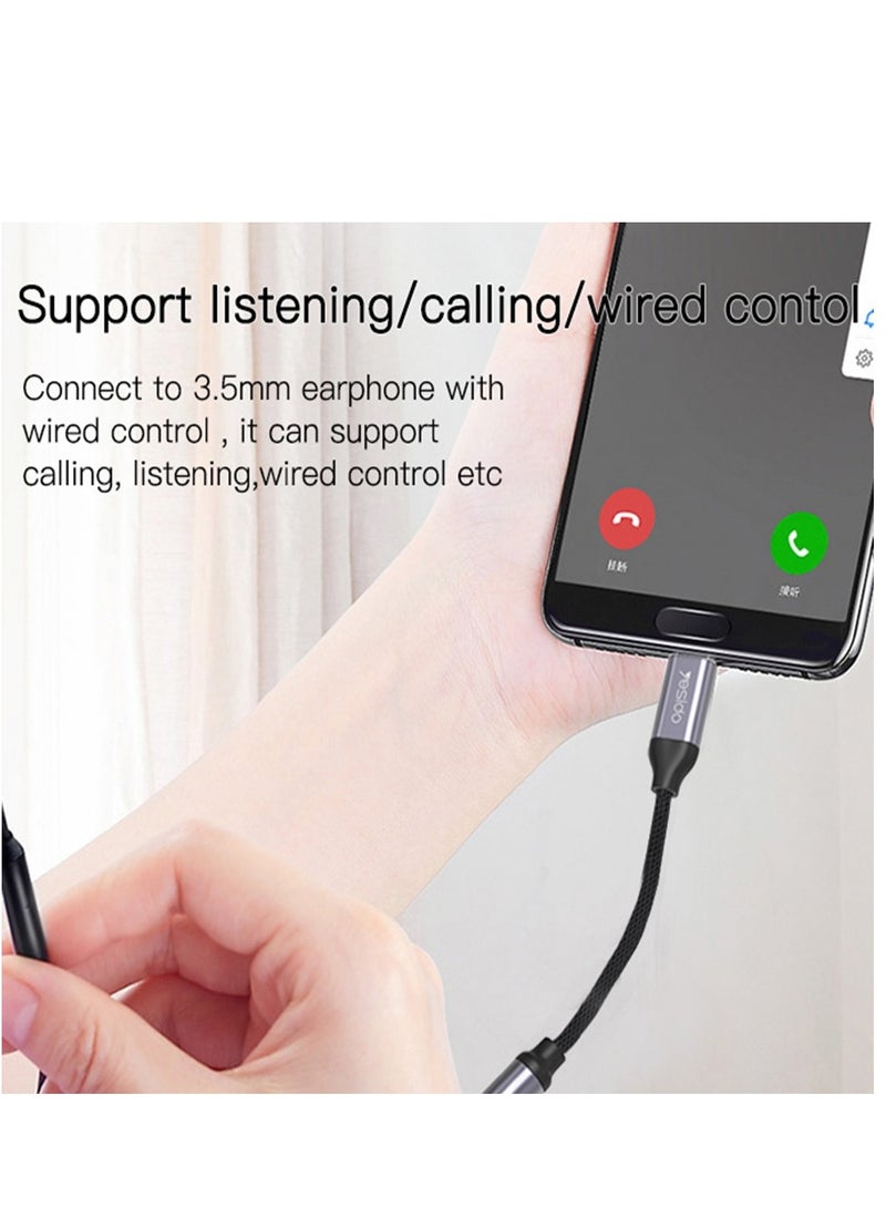 Yesido YAU19 Type-C to 3.5mm Audio Adapter Cable(Grey) - Image 4