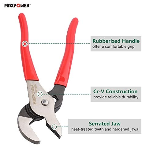 Maxpower مجموعة كماشة ماكس باور ذات الفكين، 8 بوصة و 12 بوصة، كماشة فكين متعرجة سريعة التعديل - Image 5
