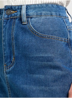 Ginger Denim Midi Skirt With Slit  - Image 4