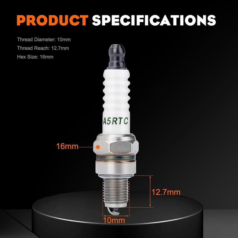 Hipa CR5HSB Spark Plug Replaces NGK CR5HSB Torch A5RTC Honda 98056-55757 EU2000I EU1000I GX31 GX100 GXH50 Generators 2 PACK - Image 5