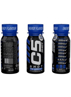 C5 Energy C5 SHOT Pre-Workout Drink | 80ml Liquid Energy Shot | 200mg Caffeine, Beta-Alanine, Creatine, Citrulline | Sugar Free | Zero Calories  (Pack of 12, Energy Flavour)  - Image 2