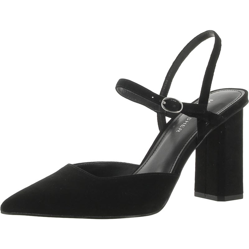 Marc Fisher Womens Doster Pump Black Suede 001 10