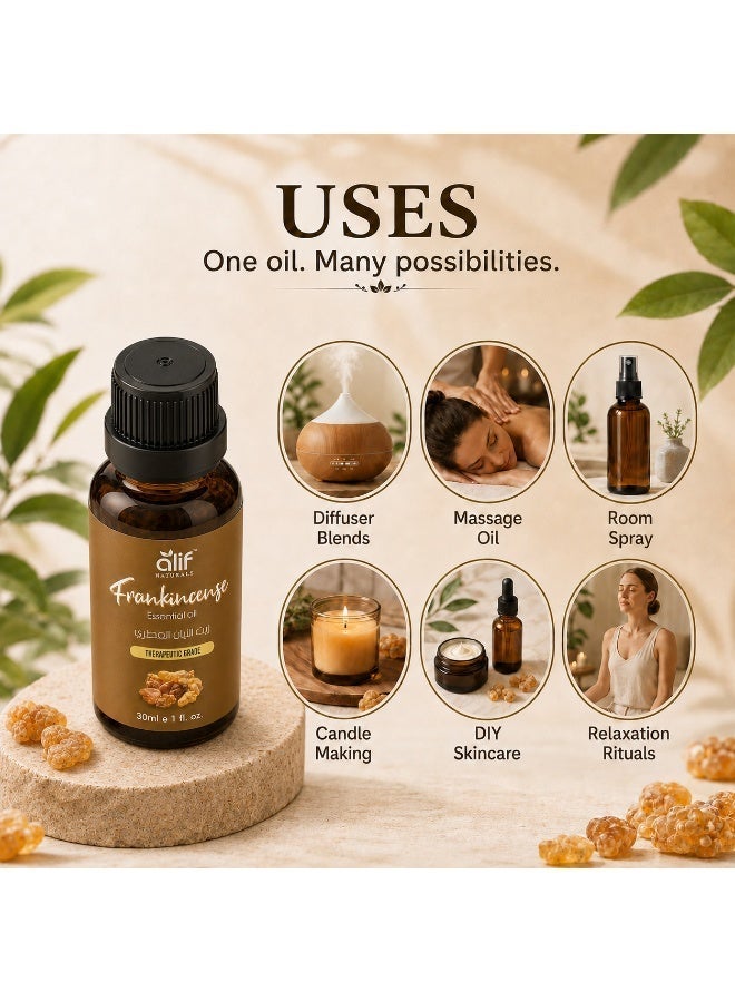 ALIF NATURALS Frankincense Essential Oil - 30 ml | 100% Pure and Natural | Premium Grade Essential Oils for Aromatherapy, Diffusers, Skin, Massage and Humidifiers - Image 5