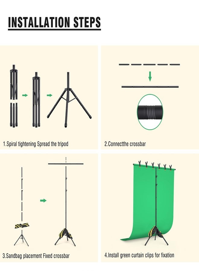 Forlogic Green Screen Backdrop Kit with Stand, 8x7.2ft Portable Green Screen Backdrop, T-Shape Green Screen Stand Kit for Video and Photography Shoots (8 * 5.3FT) - Image 3