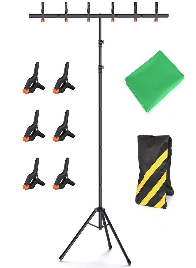 Forlogic Green Screen Backdrop Kit with Stand, 8x7.2ft Portable Green Screen Backdrop, T-Shape Green Screen Stand Kit for Video and Photography Shoots (8 * 5.3FT) - Image 1