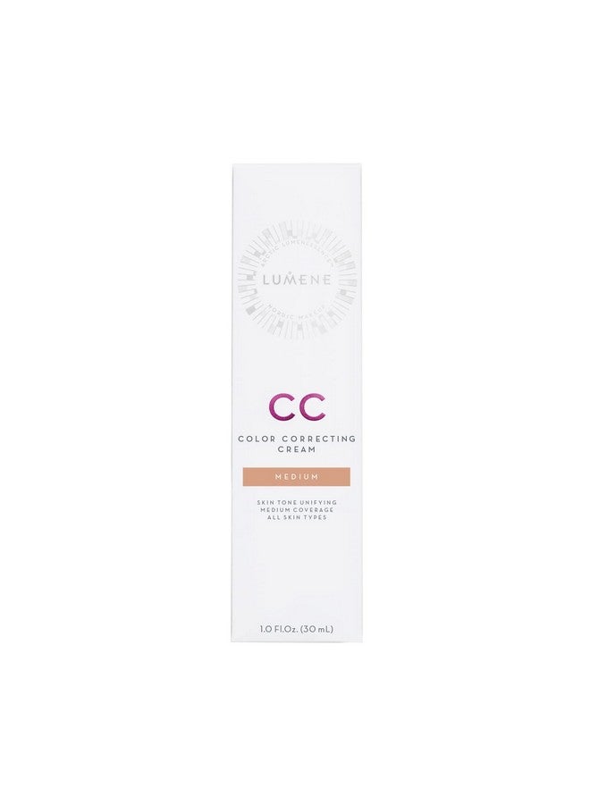 Lumene Color Correcting CC Cream - Lightweight Foundation - Medium Coverage - Redness Reducing Face Makeup for a Glowing Complexion - Vegan Formula + Suitable for All Skin Types - Medium (1 fl oz) - Image 1