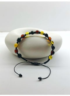 Kehribar Point Filtered Color Macrame Amber Bracelet  - Image 1