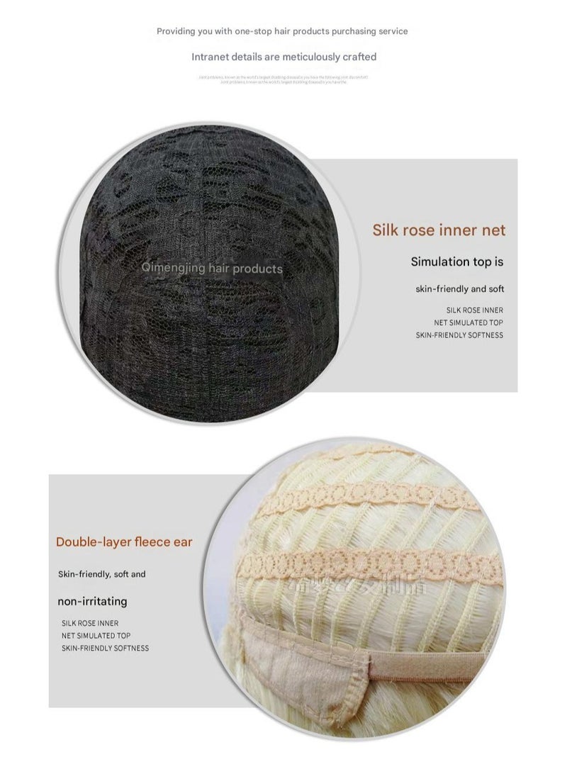 إستيل باروكات قصيرة للرجال - باروكات من ألياف غير لامعة مقاومة للحرارة للاستخدام اليومي، مظهر طبيعي مع أنماط مجعدة كثيفة (قصيرة مموجة، جانبية/مستقيمة) - Image 2